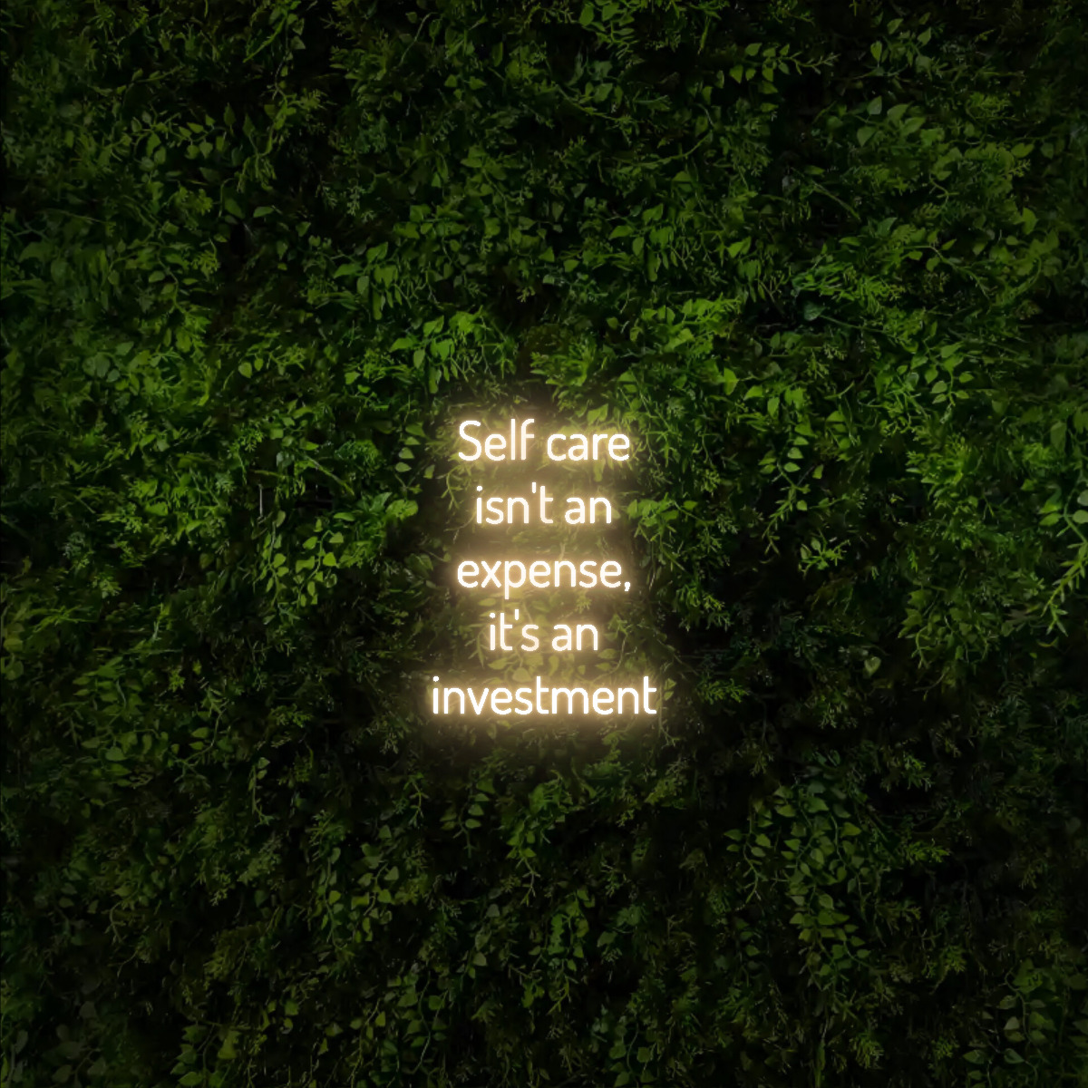 Self care
isn’t an
expense,
it’s an
investment – Neon Sign